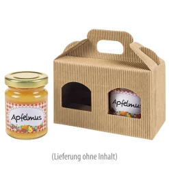 Geschenkverpackungen Für Gläser|Gläserkarton 2er 130 x 60 x  90 mm natur