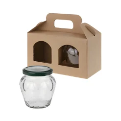 Geschenkverpackungen Für Gläser|Gläserkarton 2er 170 x 80 x 90 mm natur