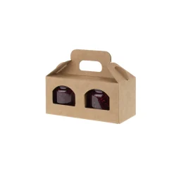 Geschenkverpackungen Für Gläser|Gläserkarton 2er 110 x 50 x 50 mm natur