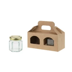 Geschenkverpackungen Für Gläser|Gläserkarton 2er 110 x 50 x 50 mm natur