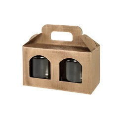 Geschenkverpackungen Für Gläser|Gläserkarton 2er 170 x 80 x 95 mm natur