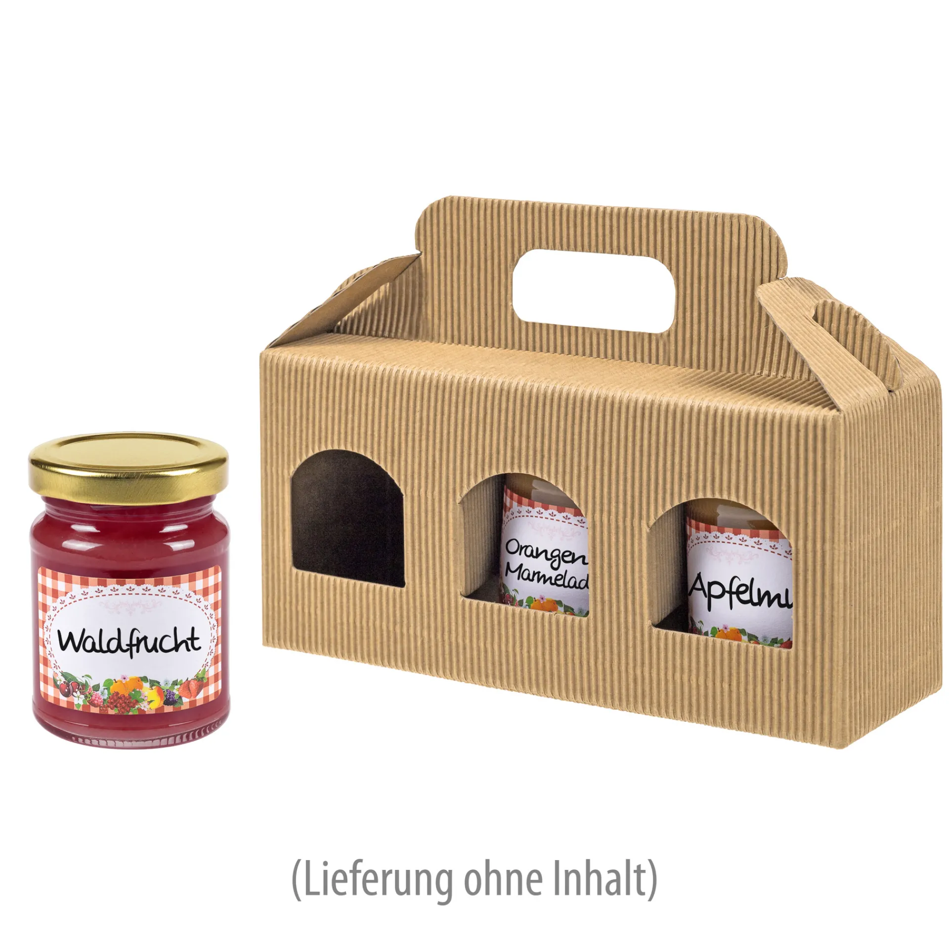 Geschenkverpackungen Für Gläser|Gläserkarton 3er 190 x 60 x 90 mm natur