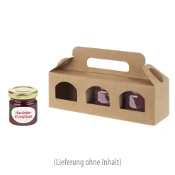 Geschenkverpackungen Für Gläser|Gläserkarton 3er 160 x 50 x 50 mm natur