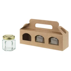 Geschenkverpackungen Für Gläser|Gläserkarton 3er 160 x 50 x 50 mm natur