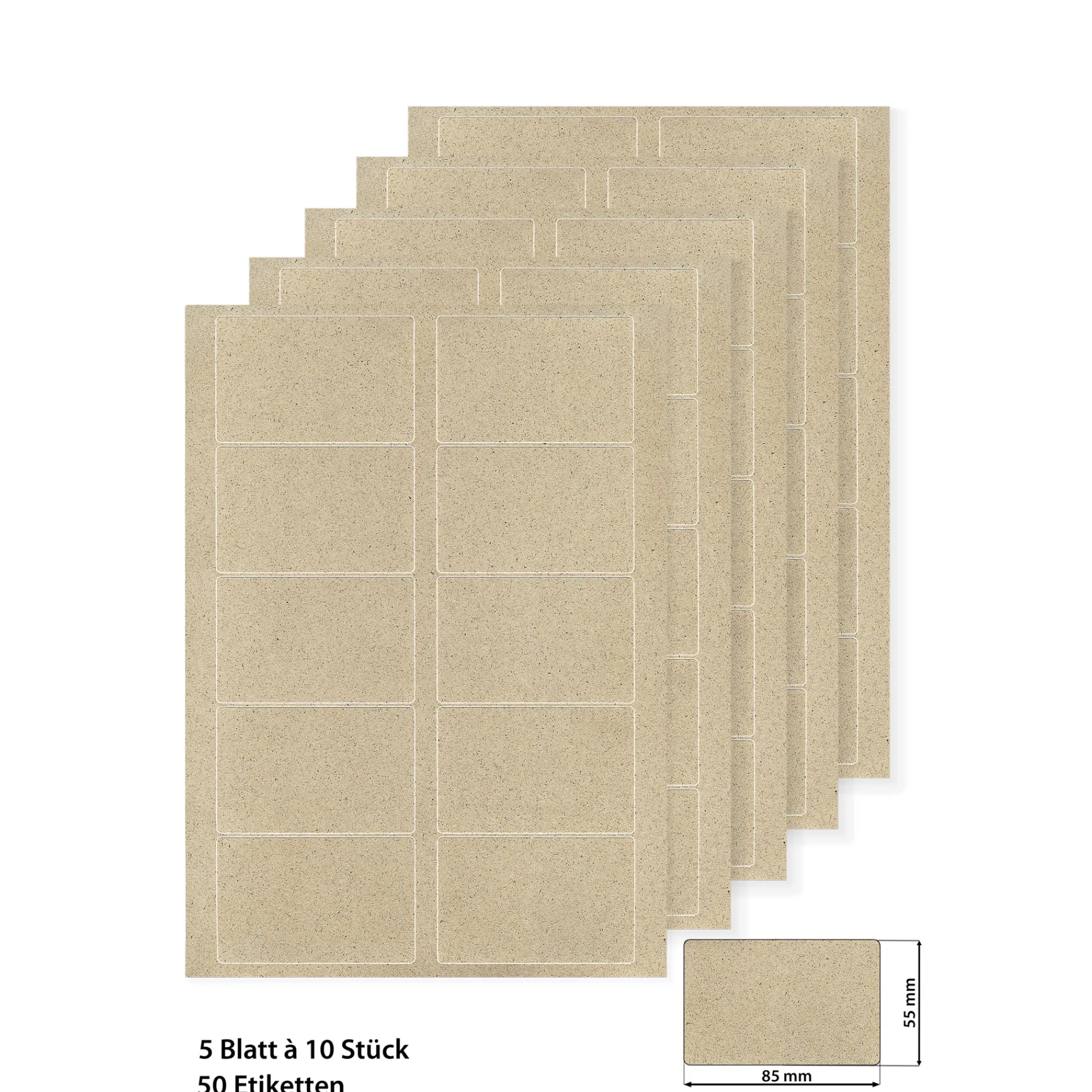 Etiketten Zum Beschriften|Bedruckbare Etiketten|Grasetiketten 85 x 55 mm, 5 Blatt A4, 50 Stück