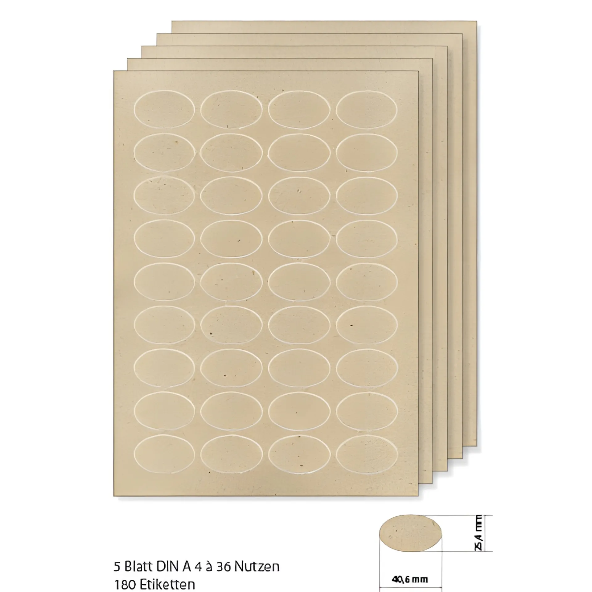 Vital Shots|Etiketten Zum Beschriften|Grasetiketten oval 40,6 x 25,4 mm, 5 Blatt A4, 180 Stück