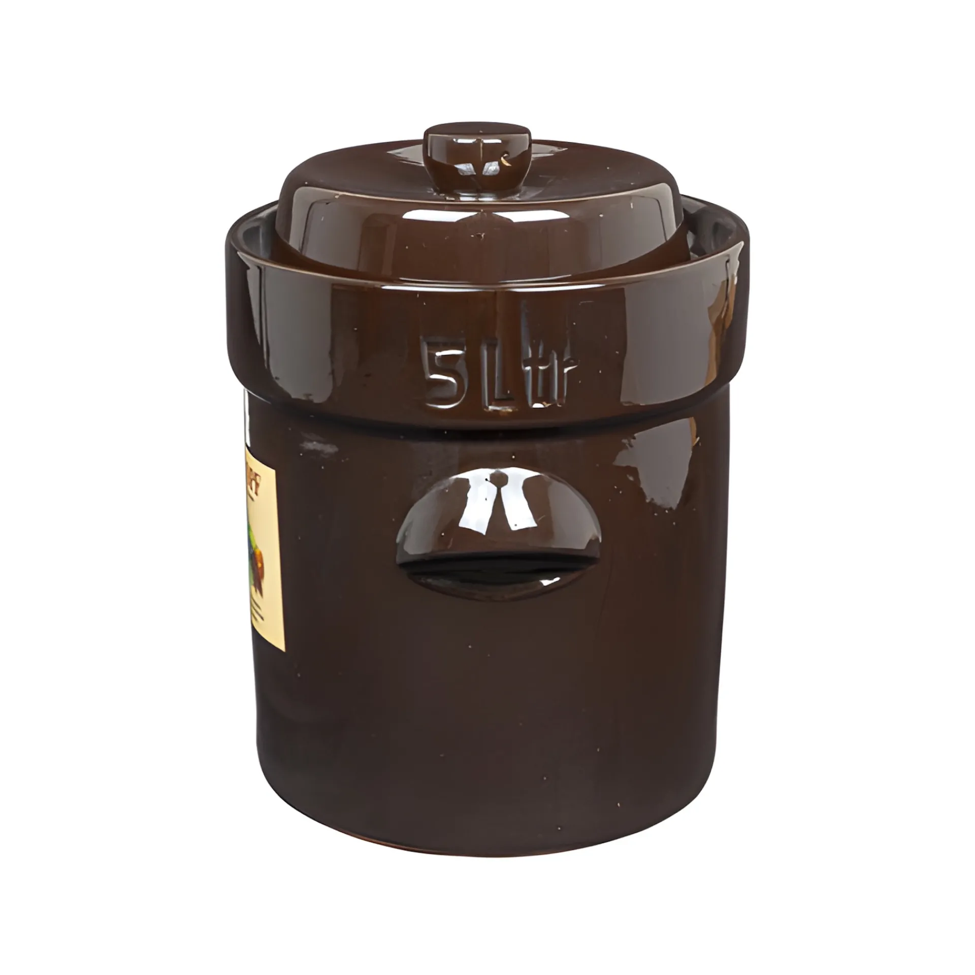 Gemüse Auf Vorrat|Fermentiergläser & Zubehör|Gärtopf 5 Liter braun mit Beschwerungssteinen