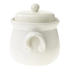 Gemüse Auf Vorrat|Fermentiergläser & Zubehör|Gärtopf  3 Liter creme-weiß mit Beschwerungssteinen