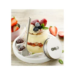 HappyTappi Picknick-Zubehör|Aufbewahren|CT 70 Dessertglas 250 ml mit Löffel