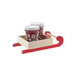 Winter|Deko|Holzkiste auf Schlittengestell 22 x 13 x 5 cm