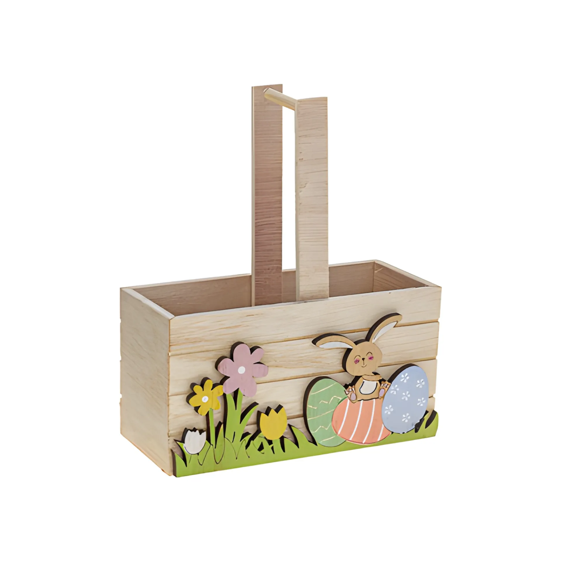 Ostern|Rein- Und Draufstellen|Holzkorb 'Ostern', 15 x 7,5 x 18 cm