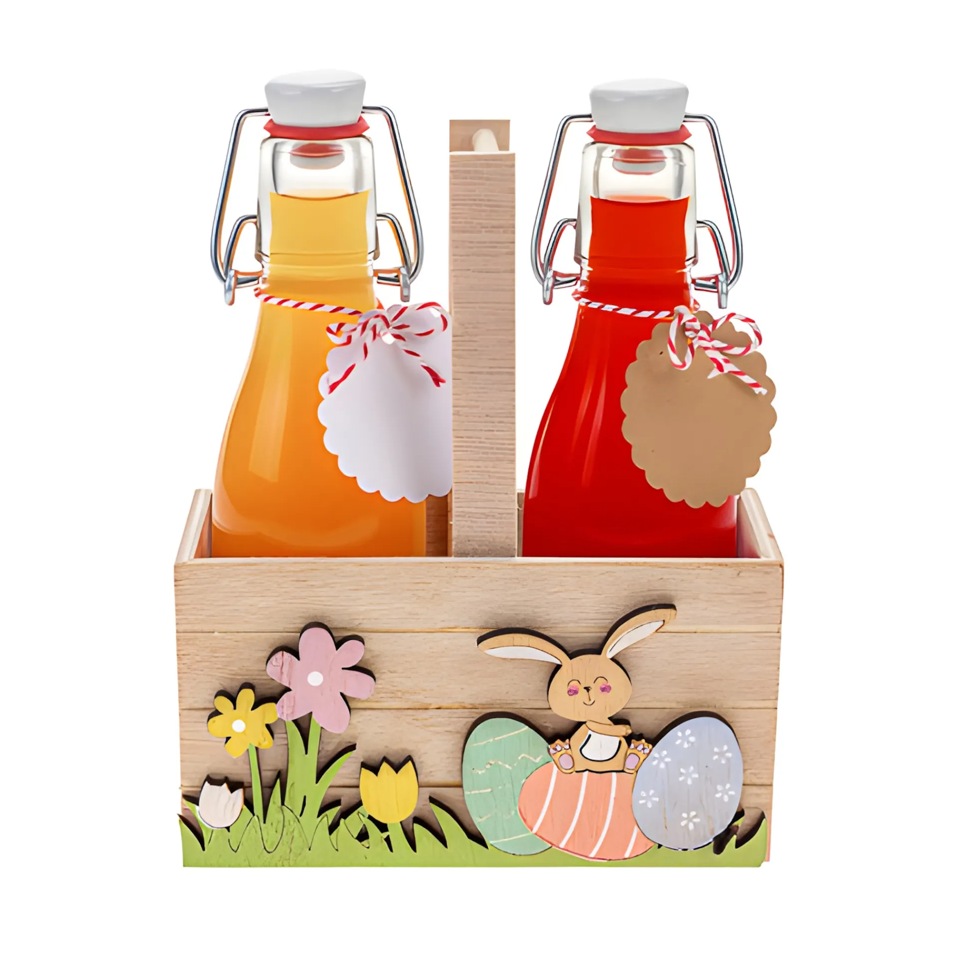 Ostern|Rein- Und Draufstellen|Holzkorb 'Ostern', 15 x 7,5 x 18 cm