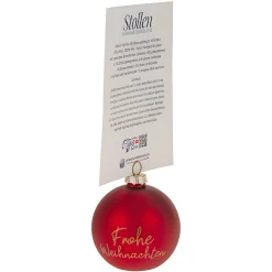 Deko|Buffetpräsentation|Kartenhalter 'Christbaumkugel' rot, Ø 8 cm