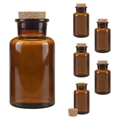 Kosmetik & Arznei|Gewürze Und Kräuter|Korkenglas 300 ml braun beschichtet, 6er Set