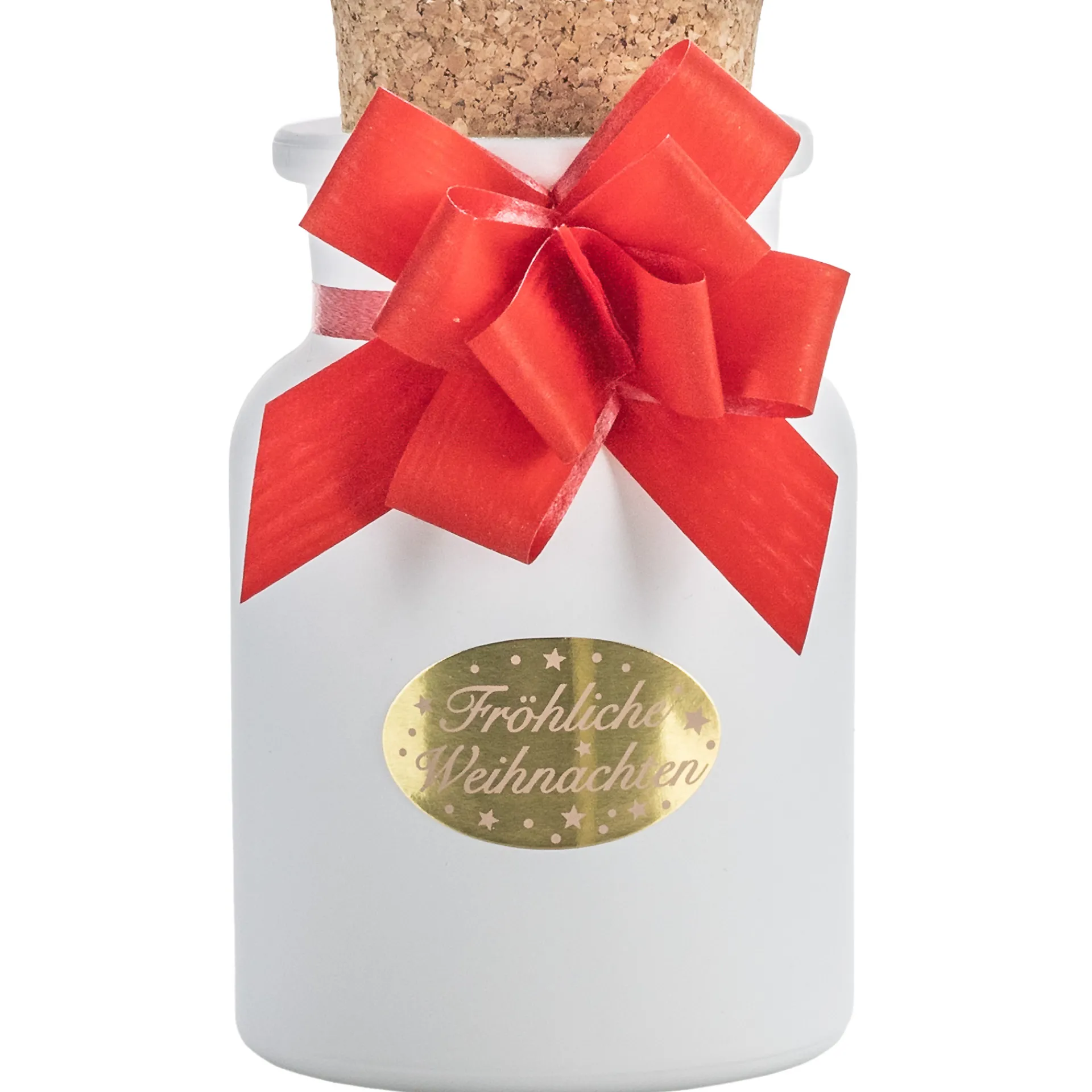 Rundgläser|Badesalze Und Seifen|Korkenglas 150 ml weiß matt beschichtet