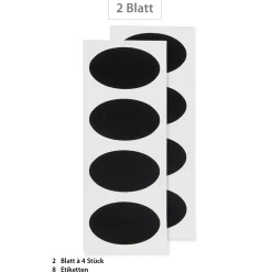 Tafeln Und Beschriftung|Tafeletiketten|Kreideetikett oval 84 x 50 mm, 8 Stück
