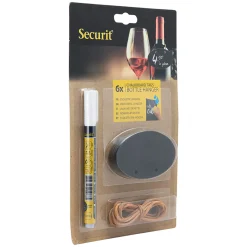 Tafeln Und Beschriftung|Tafeletiketten|Kreidetafel-Anhängeetikett oval, 6 Stück plus Stift