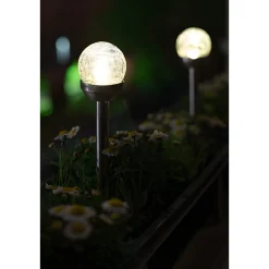 Grillparty|Gläser- Und Flaschendeko|LED Solar Wegleuchte 'Crackle', 6 x 27 cm