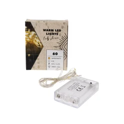 Weihnachtslichter|Dekolichter|Lichterkette mit 60 LEDs, warmweiß mit Timer