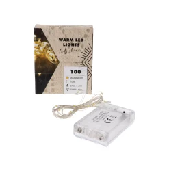 Weihnachtslichter|Dekolichter|Lichterkette mit 100 LEDs, warmweiß mit Timer