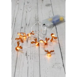 Winter|Deko|Lichterkette 'Rentiere', 10 LEDs, warmweiß mit Timer