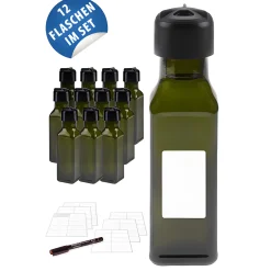Gewürze Und Kräuter|Flaschen-Sets|Marasca 100 ml antik Gewürzglas, 12er Set