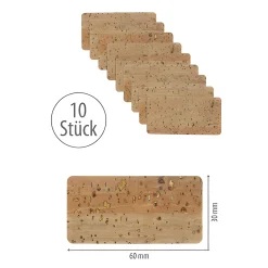 Etiketten Zum Beschriften|Naturkork-Etikett 60 x 30 mm, 10 Stück