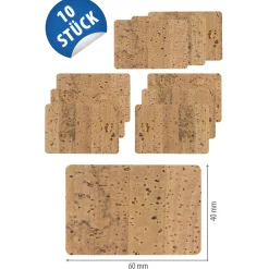Etiketten Zum Beschriften|Naturkork-Etikett 60 x 40 mm, 10 Stück