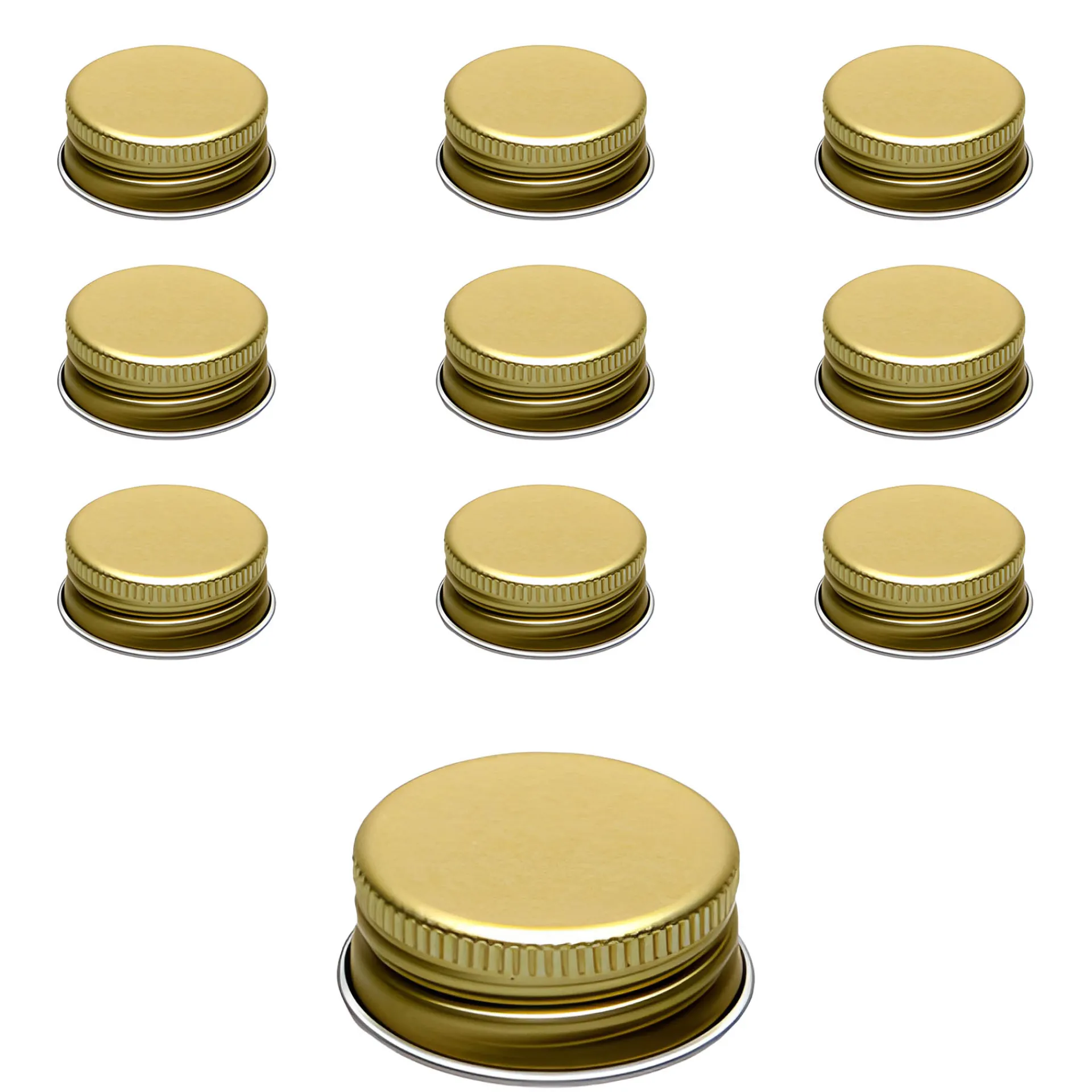 Schraubdeckel|PP 31,5 gold Aluminium, 10 Stück