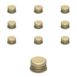 Schraubdeckel|PP 18 gold Aluminium, 10 Stück