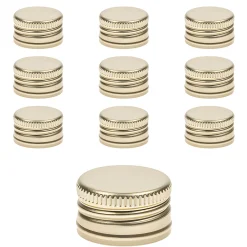 Schraubdeckel|PP 24 gold Aluminium, 10 Stück