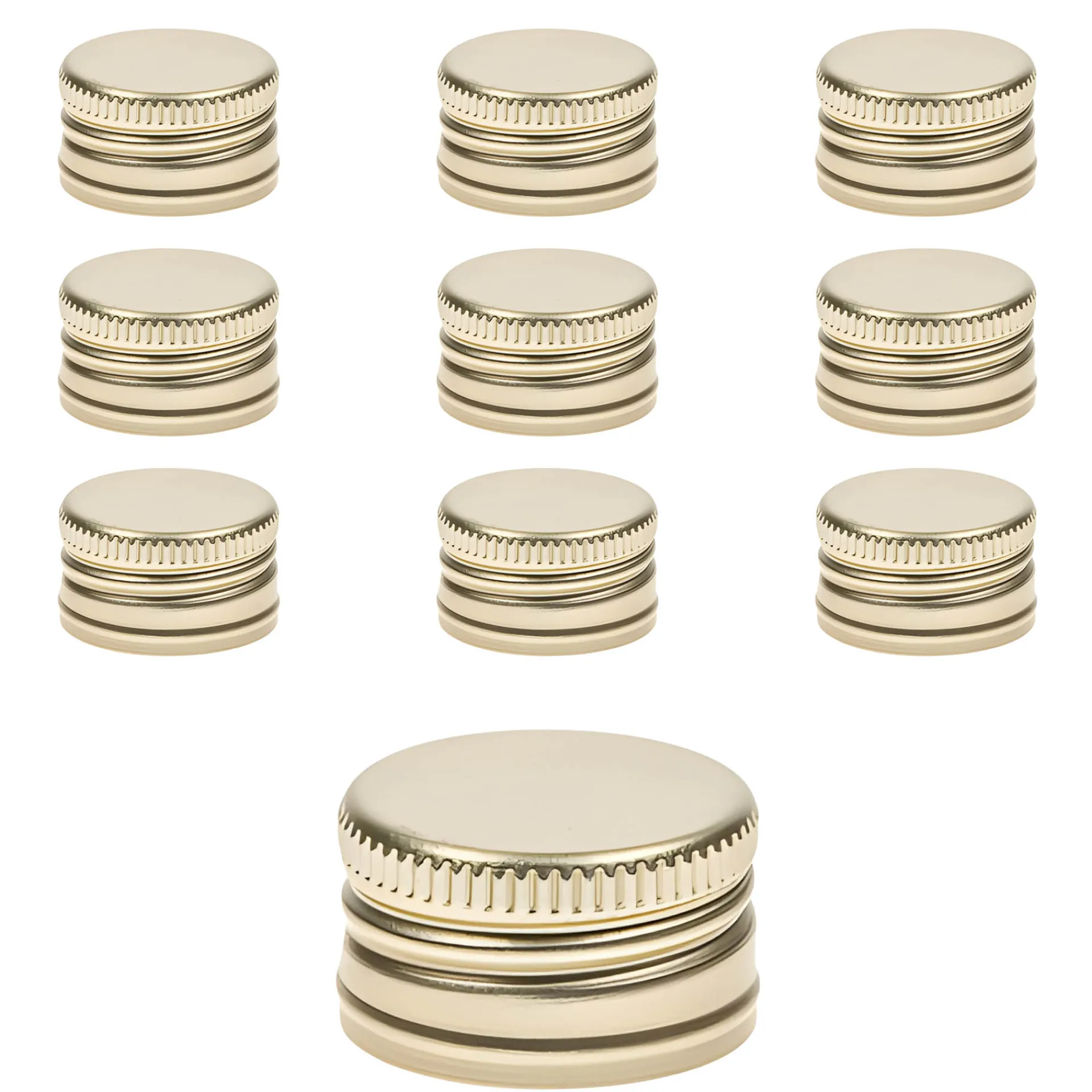 Schraubdeckel|PP 24 gold Aluminium, 10 Stück