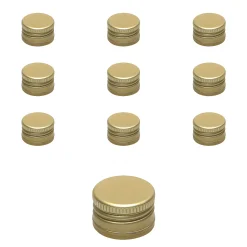 Schraubdeckel|PP 22 gold Aluminium, 10 Stück