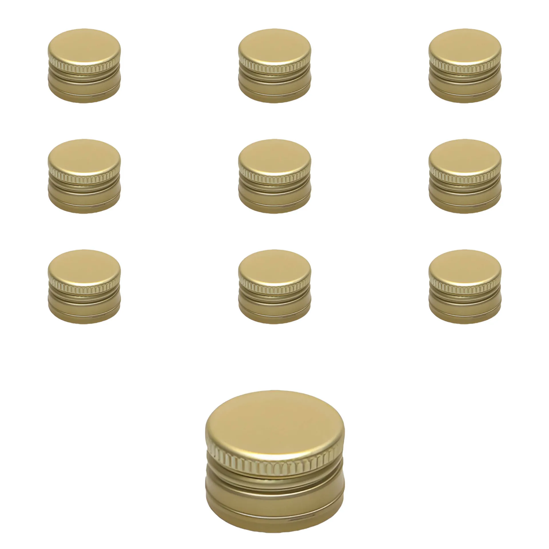 Schraubdeckel|PP 22 gold Aluminium, 10 Stück