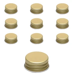 Schraubdeckel|PP 28 gold Aluminium, 10 Stück