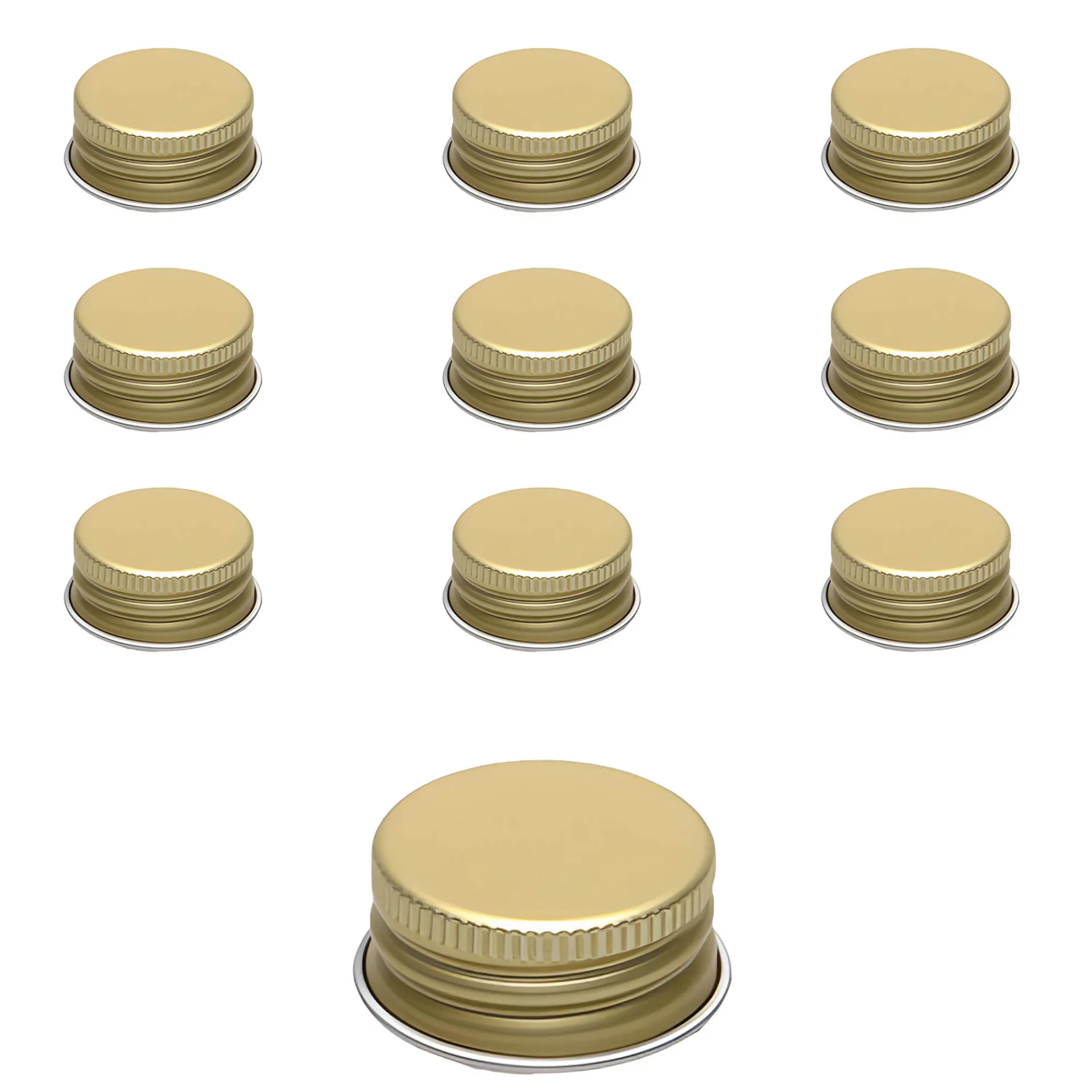Schraubdeckel|PP 28 gold Aluminium, 10 Stück