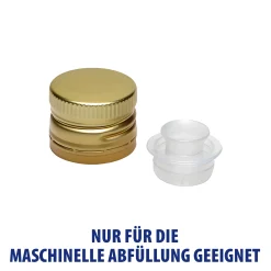 Schraubdeckel|Ausgießer|PP 31,5 gold Aluminium mit Ausgießer und Originalitätsring