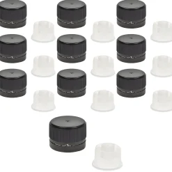 Ausgießer|Ausgießer|PP 28 schwarz Kunststoff mit Ausgießer und Originalitätsring, 10 Stück