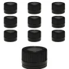 Schraubdeckel|PP 24 schwarz Kunststoff mit Originalitätsring, 10 Stück
