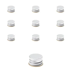 Schraubdeckel|PP 18 silber Aluminium, 10 Stück