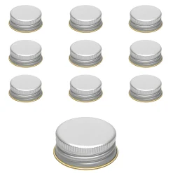 Schraubdeckel|PP 31,5 silber Aluminium, 10 Stück