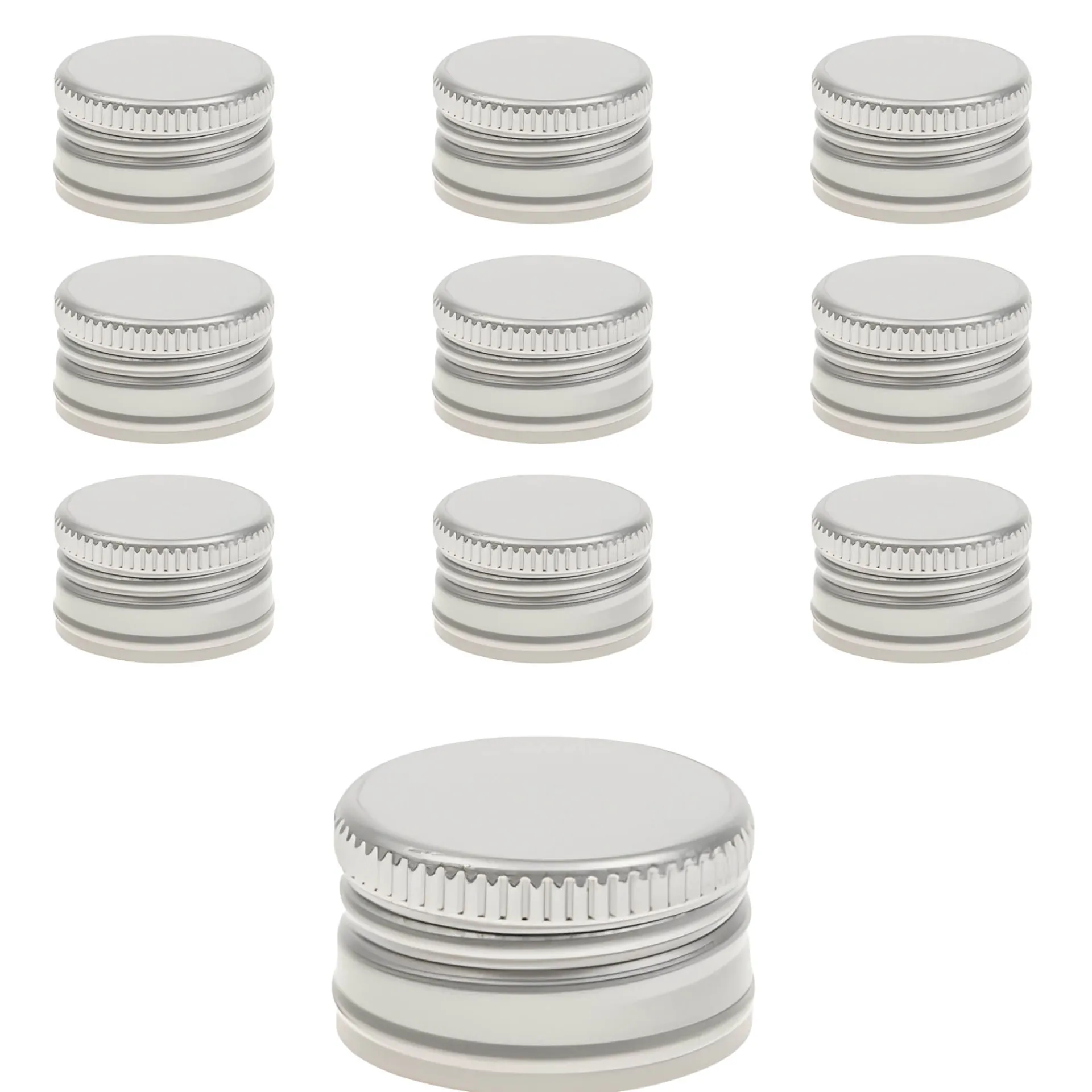 Schraubdeckel|PP 24 silber Aluminium, 10 Stück
