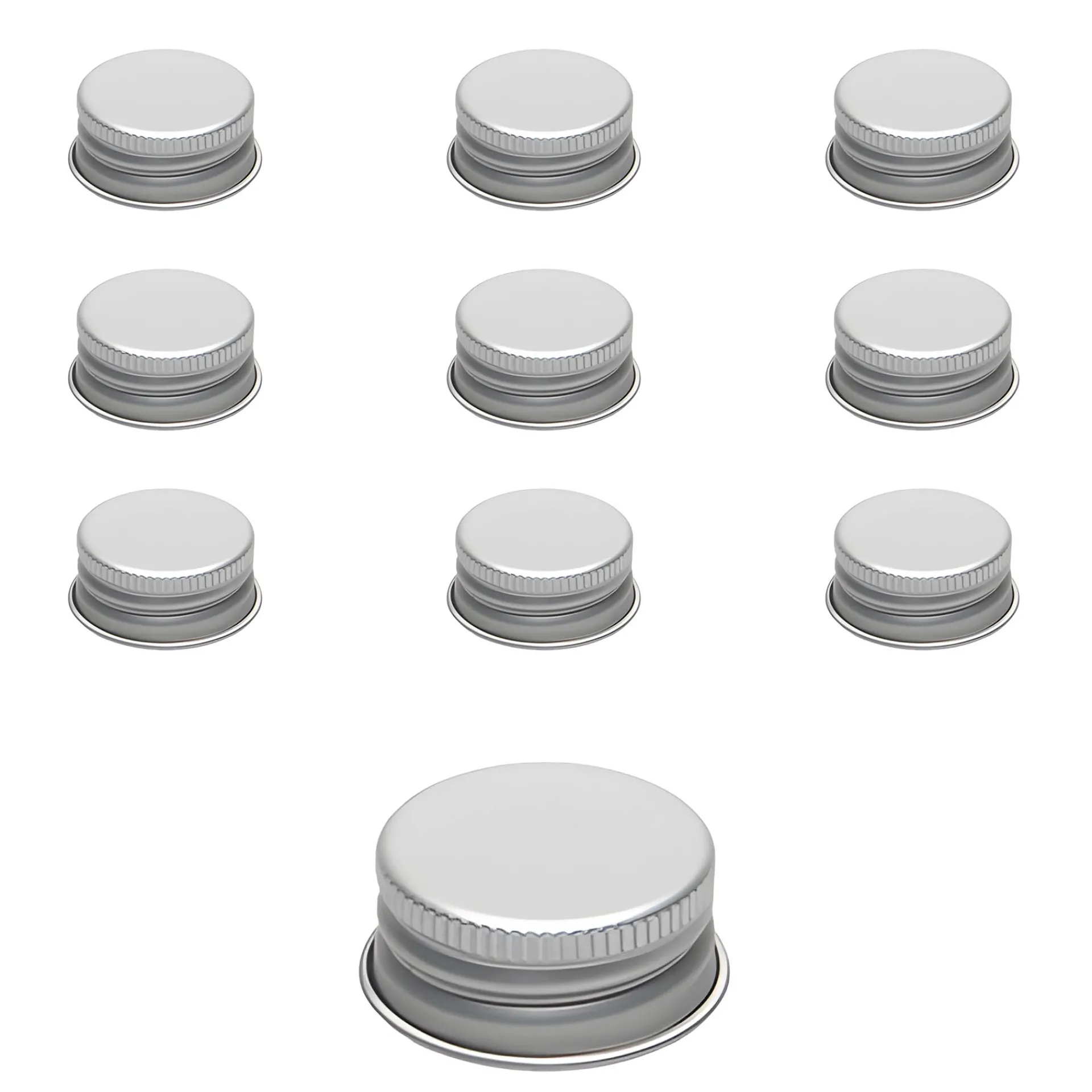 Vital Shots|Schraubdeckel|PP 28 silber Aluminium, 10 Stück