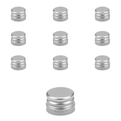 Schraubdeckel|PP 18 silber Aluminium mit Originalitätsring, 10 Stück