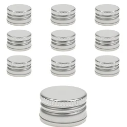 Vital Shots|Schraubdeckel|PP 28 silber Aluminium ohne Rollrand Typ A, 10 Stück