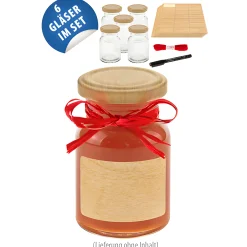 Erdbeerzeit|Gläser-Sets|Rundglas 150 ml 'Holzdekor', 6er Set