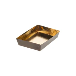 Weihnachtsbäckerei|Confiserie-Verpackungen|Schale 160 x 110 x 35 mm gold/marone