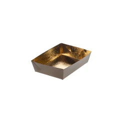 Weihnachtsbäckerei|Confiserie-Verpackungen|Schale 100 x 70 x 35 mm gold/marone