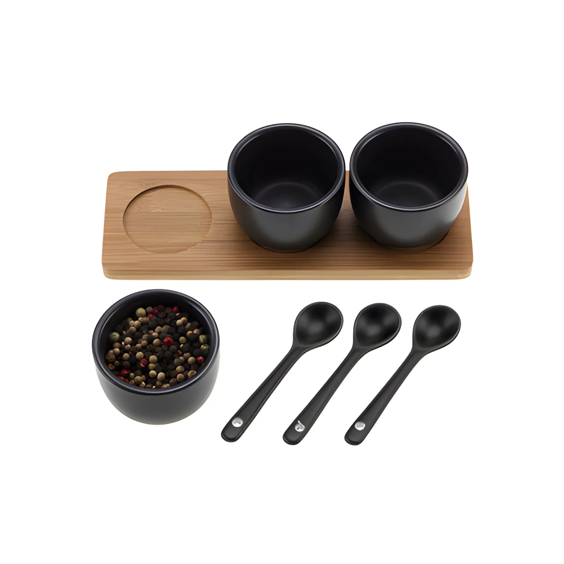 Aufstriche Und Dips|Pesto|Schälchenset Keramik schwarz, 7-teilig