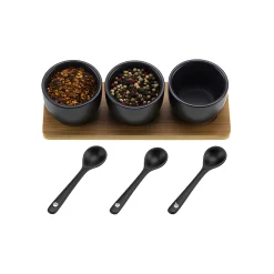 Aufstriche Und Dips|Pesto|Schälchenset Keramik schwarz, 7-teilig